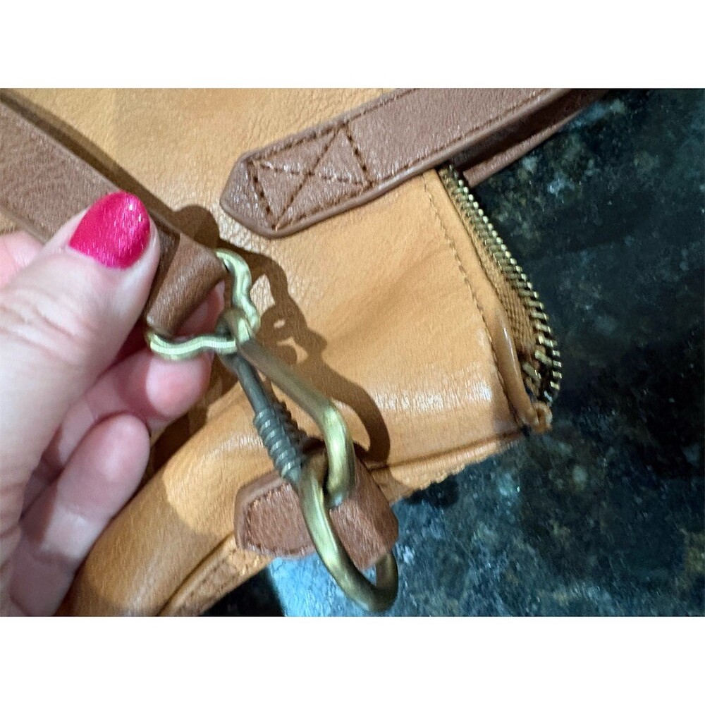 Antik Kraft Bree Crossbody Bag Womens Small Tan Brown Zip Top Adjustable - Picture 7 of 10
